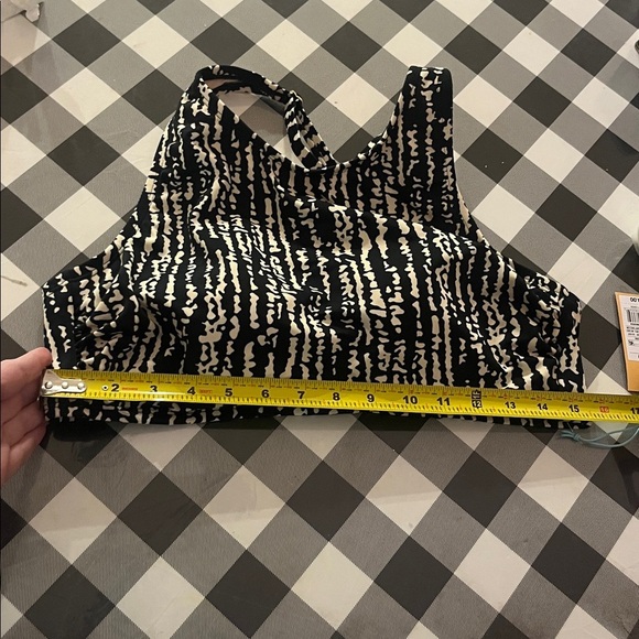 New Kona Sol Women’s High Neck Bikini Top Black Cream Beige Size XL NWT - Picture 11 of 13